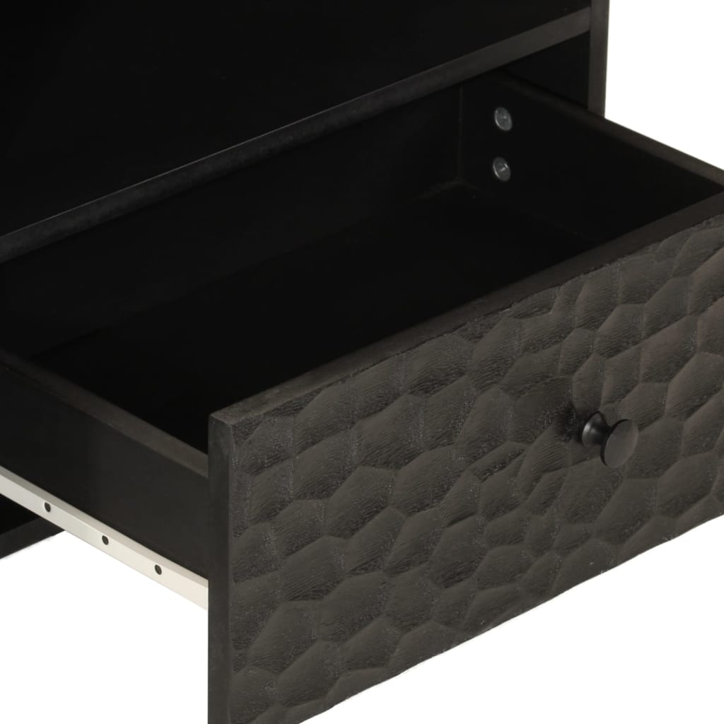 TV ormarić crni 80x33x46 cm od masivnog drva manga