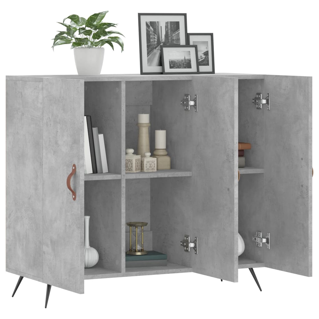 Komoda siva boja betona 90x34x80 cm od konstruiranog drva