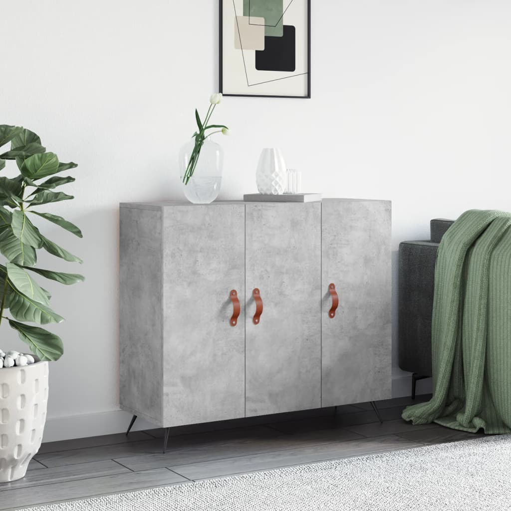 Komoda siva boja betona 90x34x80 cm od konstruiranog drva