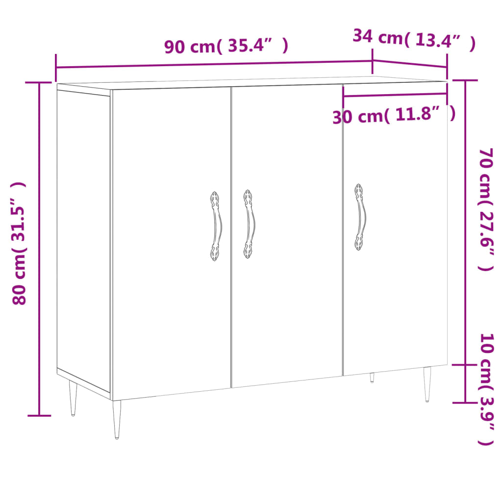 Komoda boja hrasta sonome 90x34x80 cm od konstruiranog drva