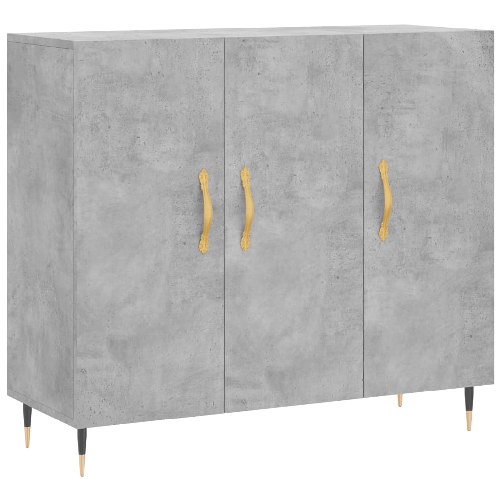 Komoda siva boja betona 90x34x80 cm od konstruiranog drva