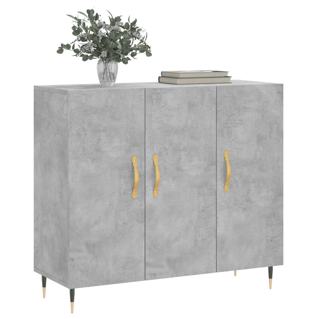 Komoda siva boja betona 90x34x80 cm od konstruiranog drva