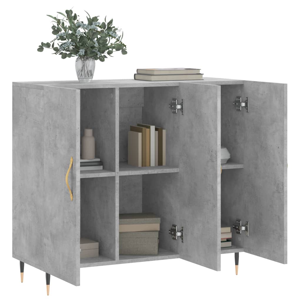 Komoda siva boja betona 90x34x80 cm od konstruiranog drva