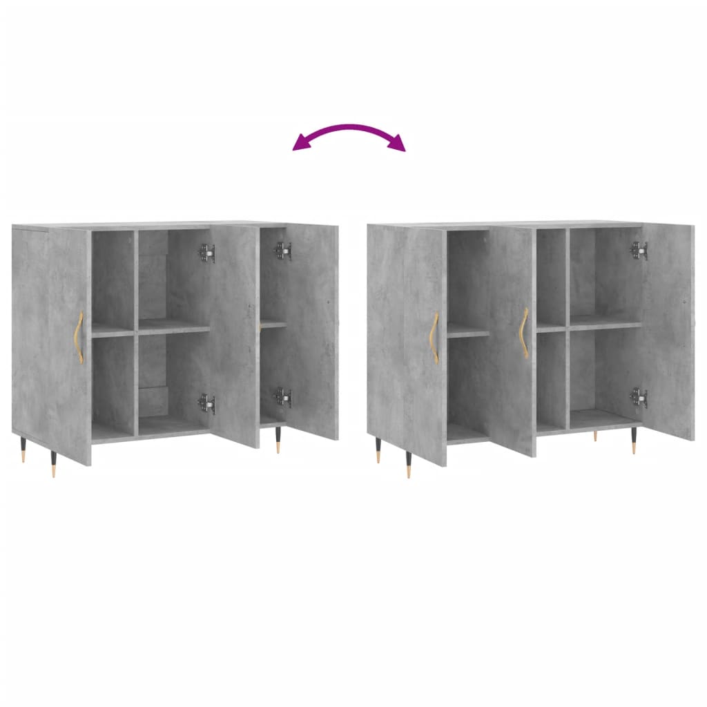 Komoda siva boja betona 90x34x80 cm od konstruiranog drva