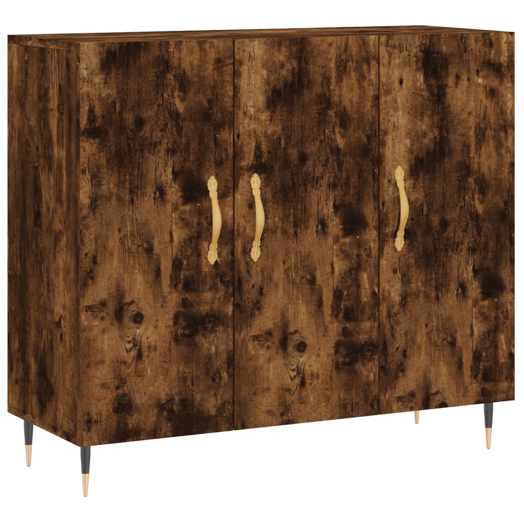 Komoda boja dimljenog hrasta 90 x 34 x 80 cm konstruirano drvo