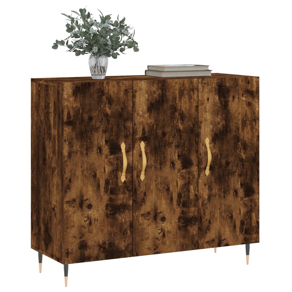 Komoda boja dimljenog hrasta 90 x 34 x 80 cm konstruirano drvo