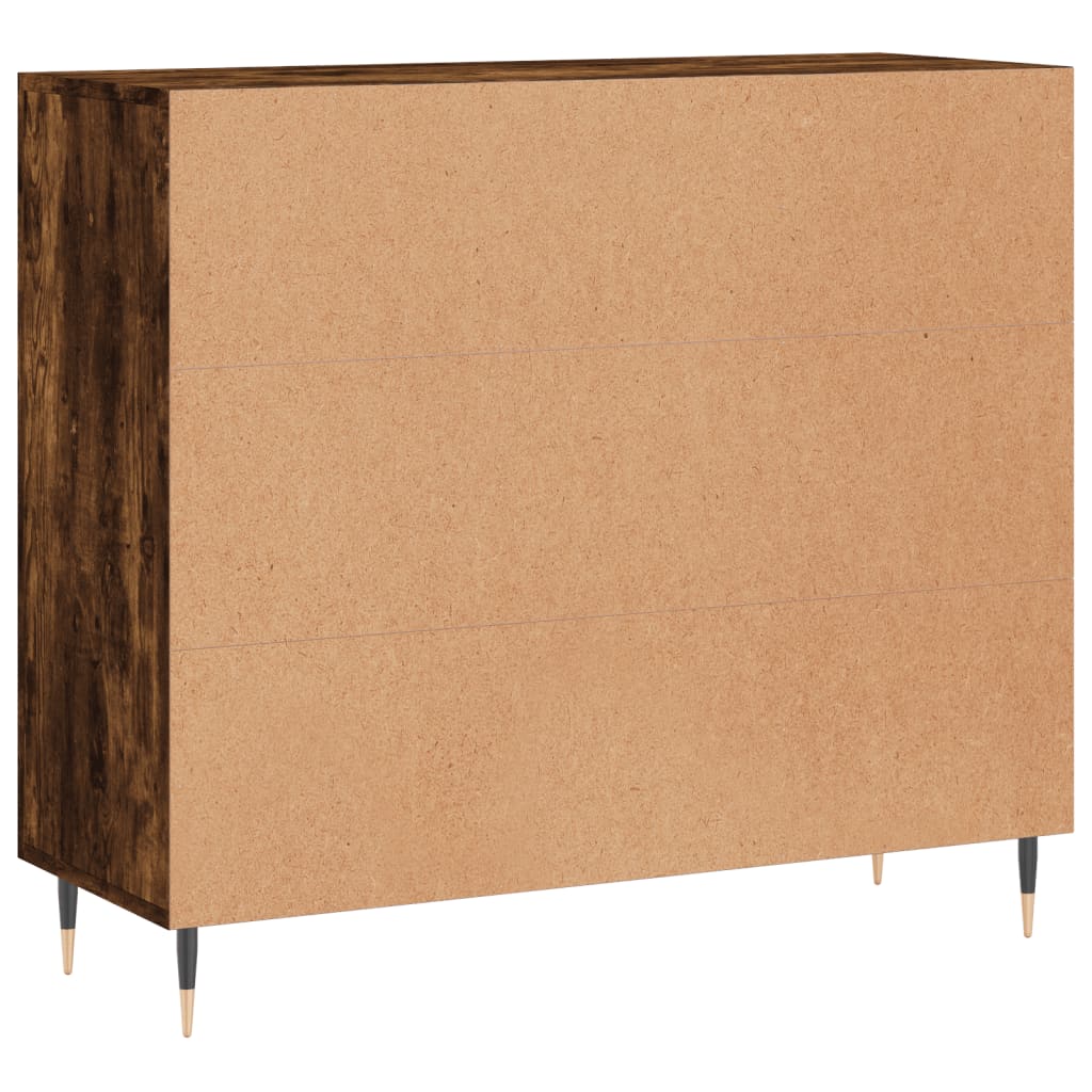 Komoda boja dimljenog hrasta 90 x 34 x 80 cm konstruirano drvo