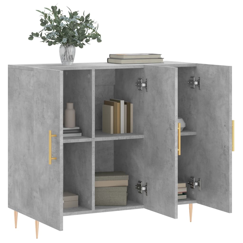 Komoda siva boja betona 90x34x80 cm od konstruiranog drva