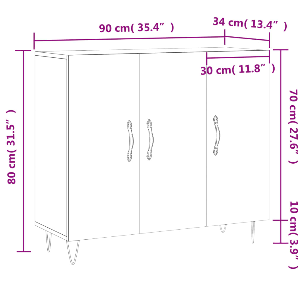 Komoda boja hrasta sonome 90x34x80 cm od konstruiranog drva