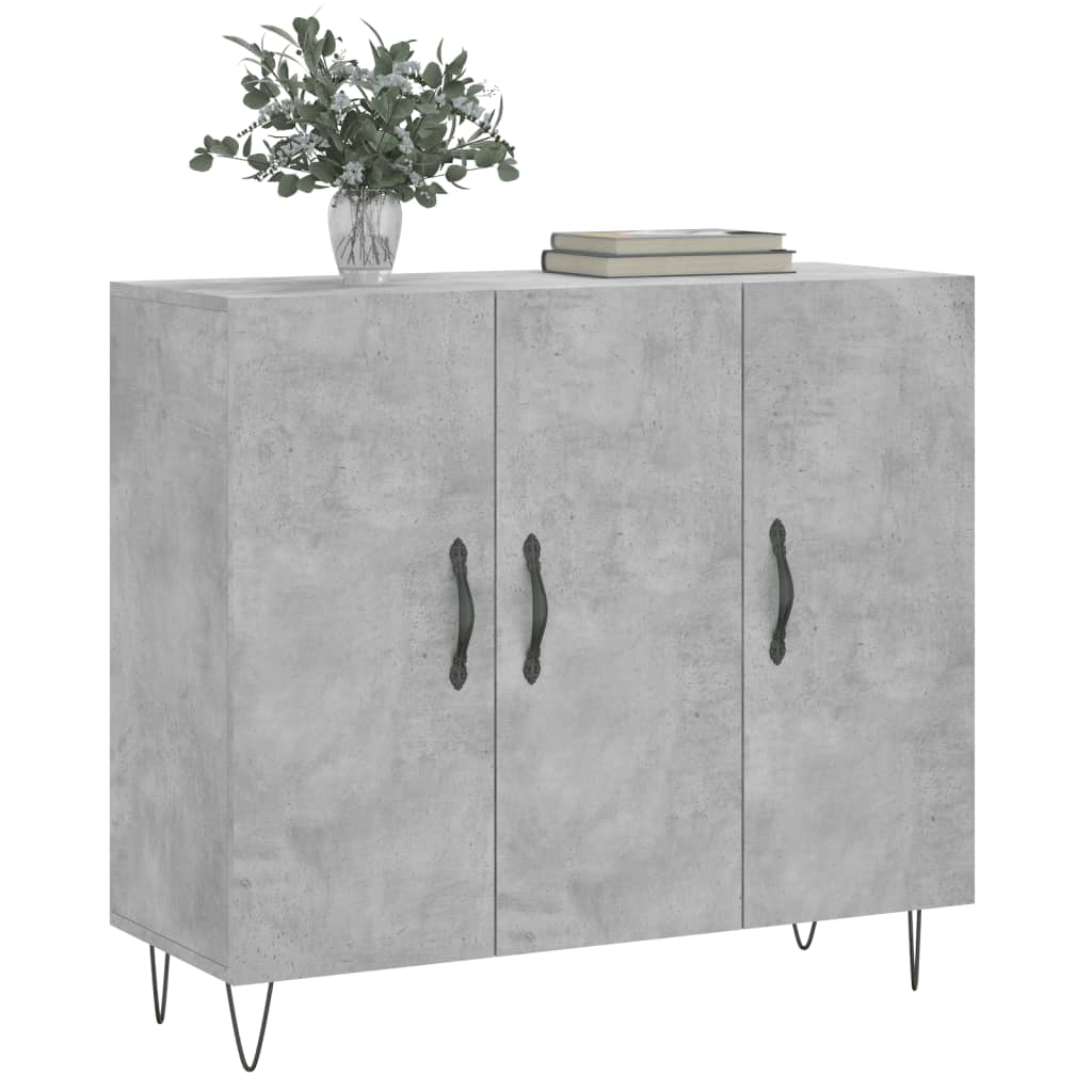 Komoda siva boja betona 90x34x80 cm od konstruiranog drva