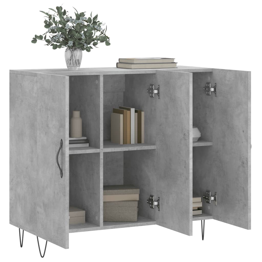 Komoda siva boja betona 90x34x80 cm od konstruiranog drva