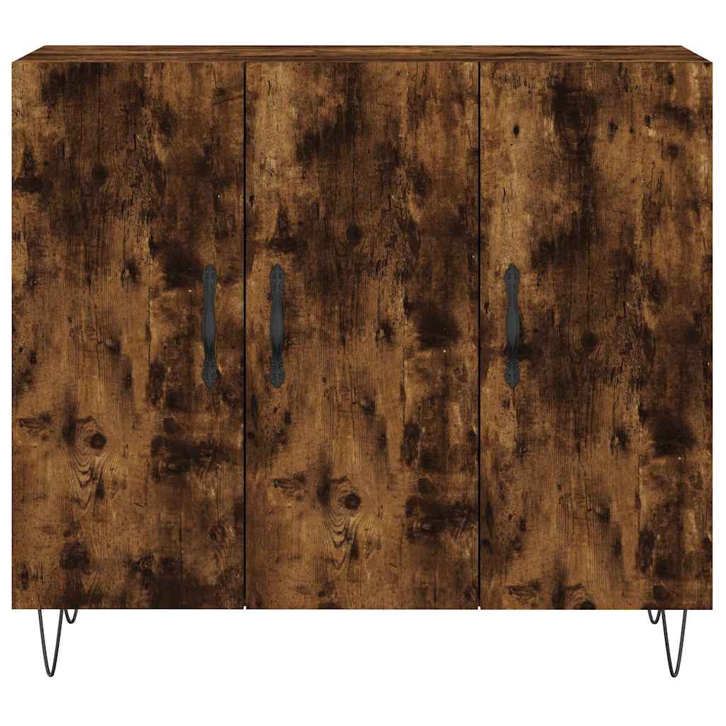 Komoda boja dimljenog hrasta 90 x 34 x 80 cm konstruirano drvo