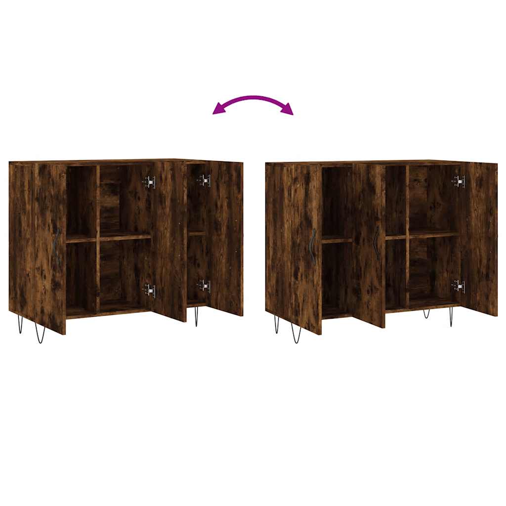 Komoda boja dimljenog hrasta 90 x 34 x 80 cm konstruirano drvo