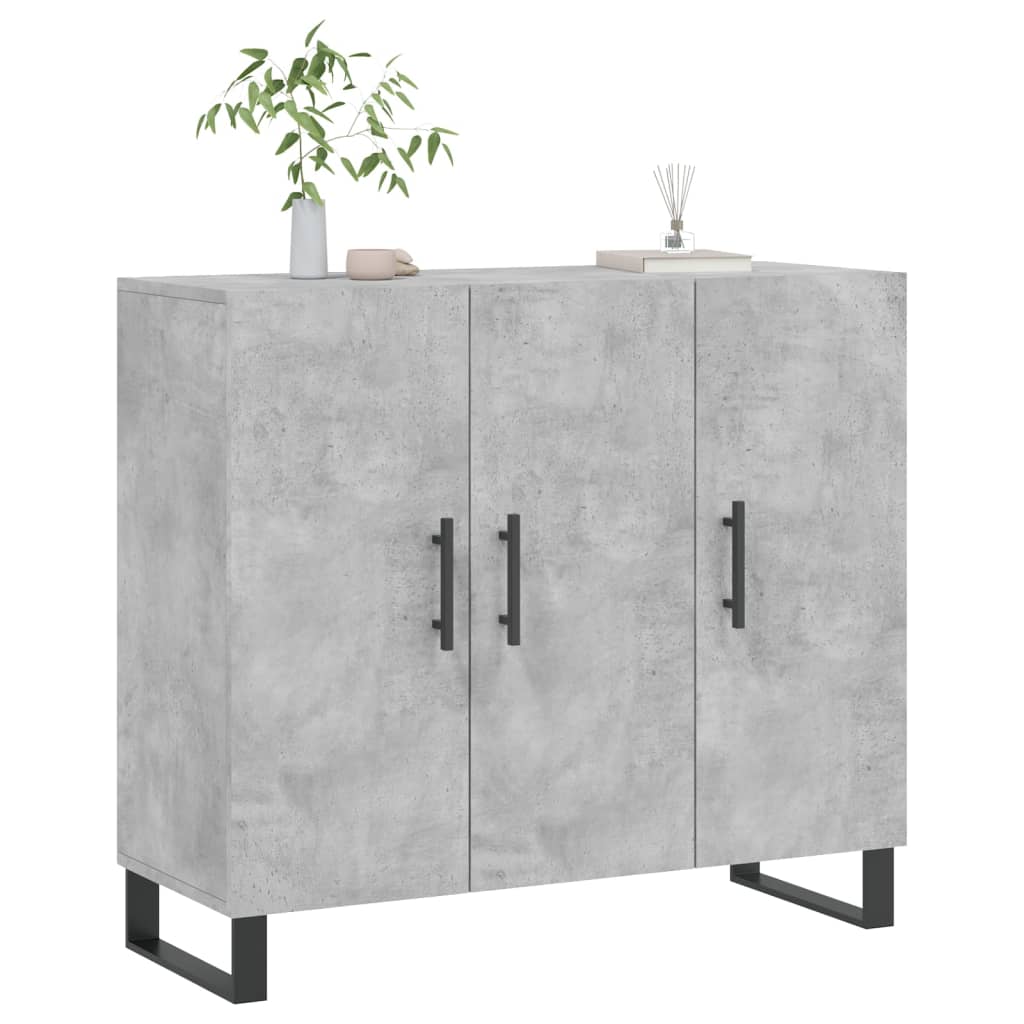 Komoda siva boja betona 90x34x80 cm od konstruiranog drva