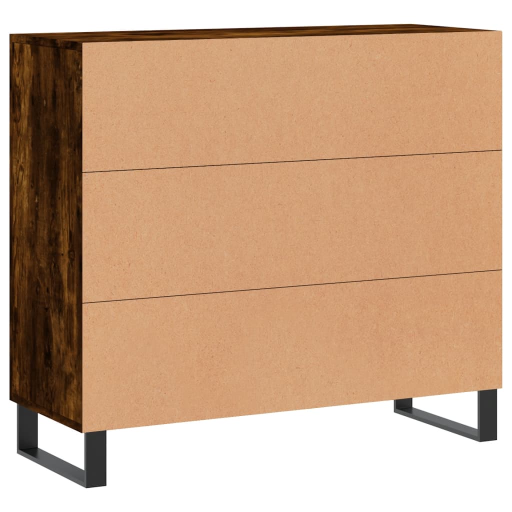 Komoda boja dimljenog hrasta 90 x 34 x 80 cm konstruirano drvo