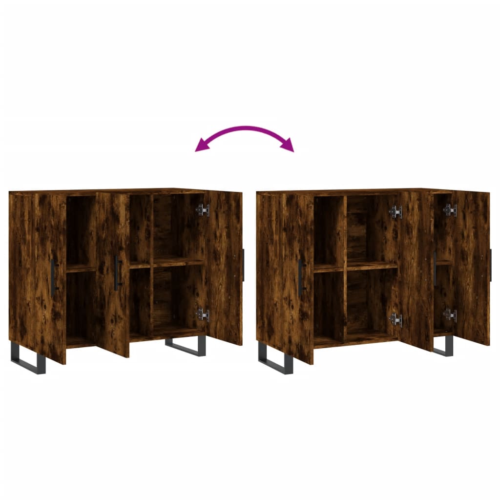 Komoda boja dimljenog hrasta 90 x 34 x 80 cm konstruirano drvo