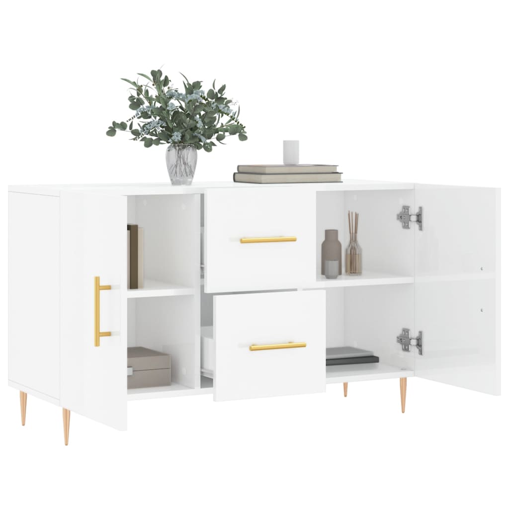 Komoda sjajna bijela 100x36x60 cm od konstruiranog drva