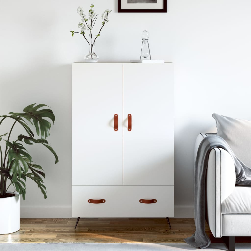Visoka komoda bijela 69,5 x 31 x 115 cm od konstruiranog drva