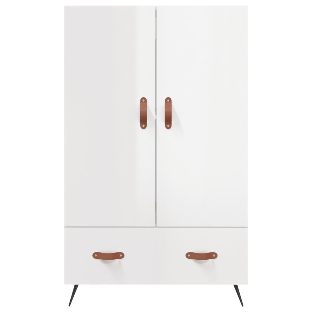 Visoka komoda sjajna bijela 69,5x31x115 cm konstruirano drvo
