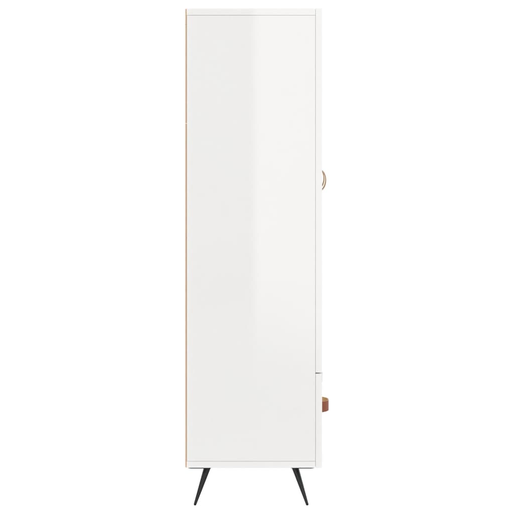 Visoka komoda sjajna bijela 69,5x31x115 cm konstruirano drvo