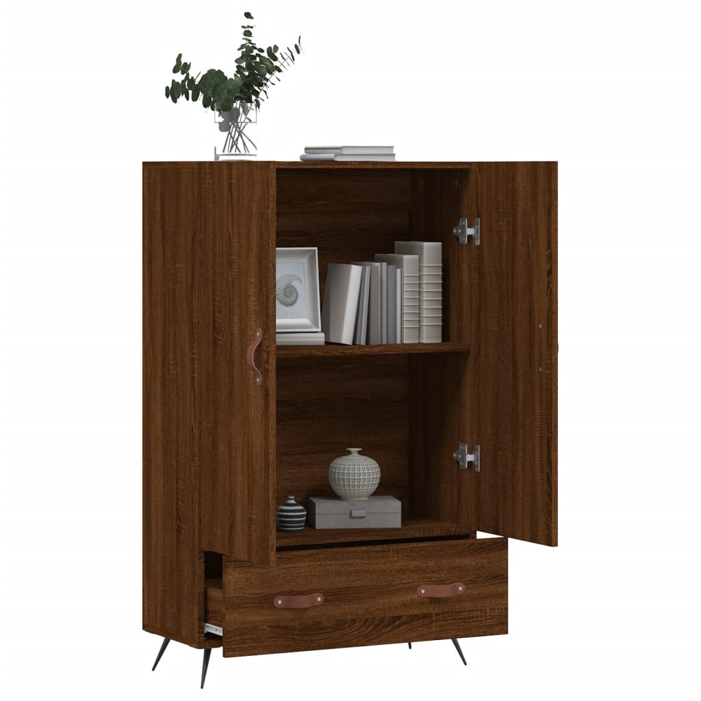 Visoka komoda smeđa boja hrasta 69,5x31x115cm konstruirano drvo
