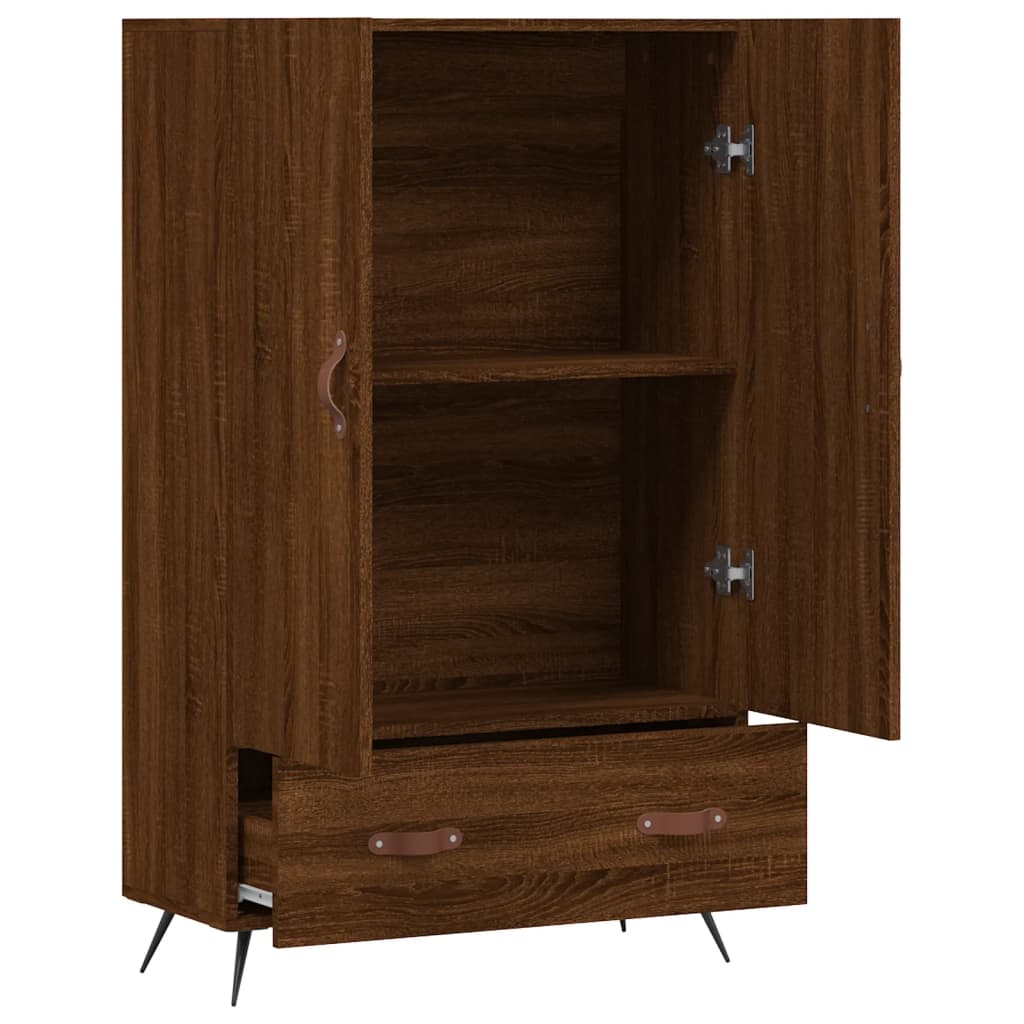 Visoka komoda smeđa boja hrasta 69,5x31x115cm konstruirano drvo
