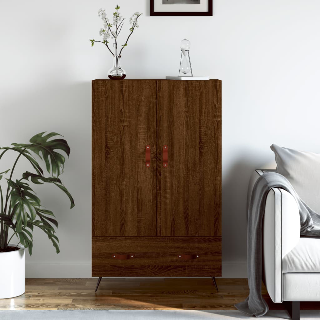 Visoka komoda smeđa boja hrasta 69,5x31x115cm konstruirano drvo