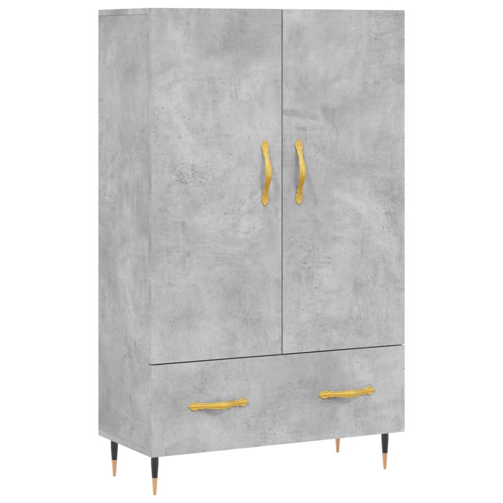 Visoka komoda boja betona 69,5 x 31 x 115 cm konstruirano drvo