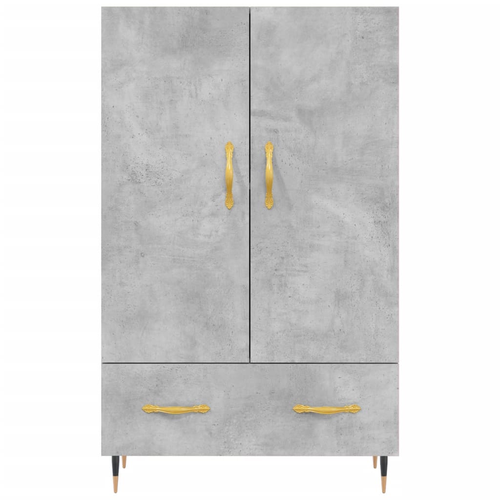 Visoka komoda boja betona 69,5 x 31 x 115 cm konstruirano drvo