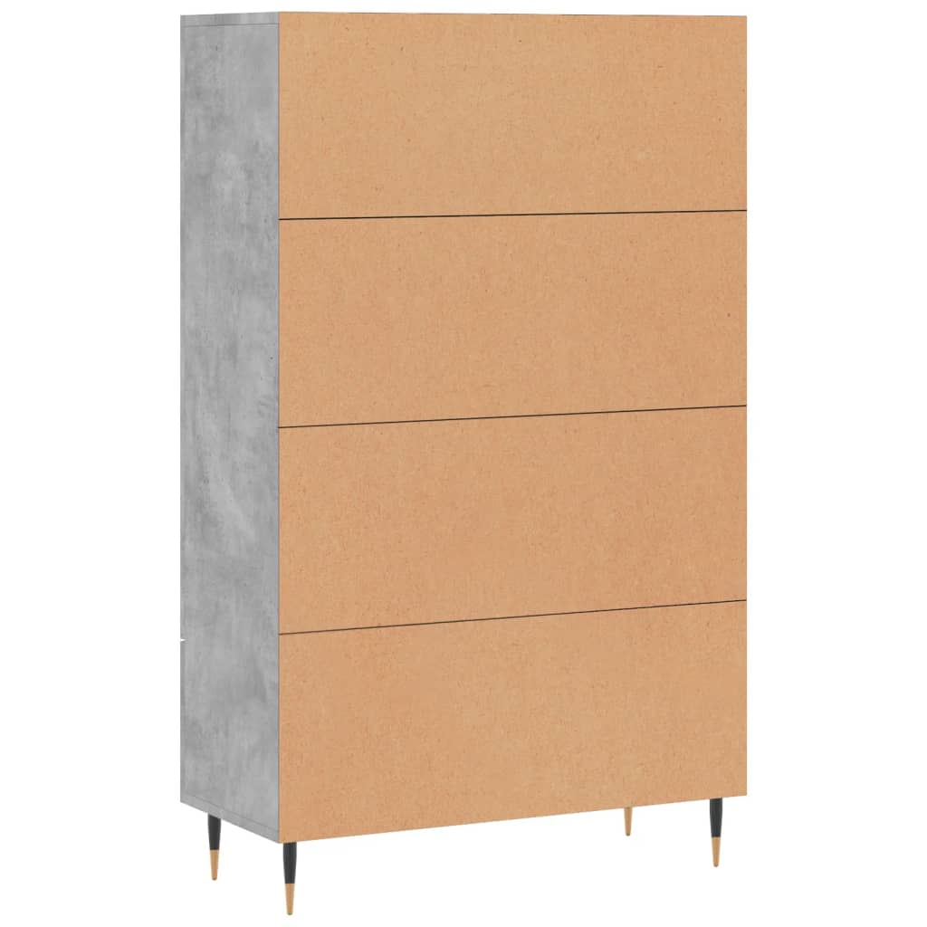 Visoka komoda boja betona 69,5 x 31 x 115 cm konstruirano drvo