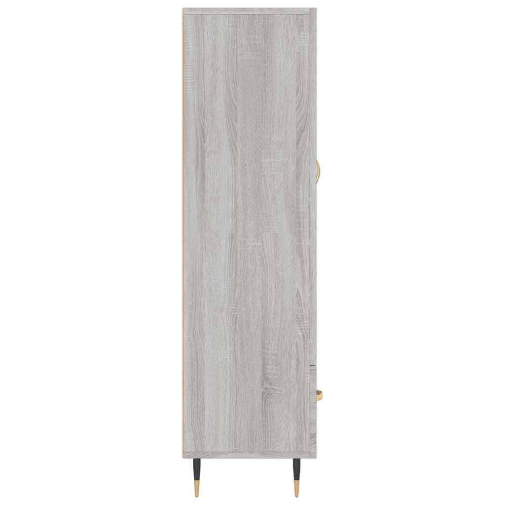 Visoka komoda siva boja hrasta 69,5x31x115 cm konstruirano drvo