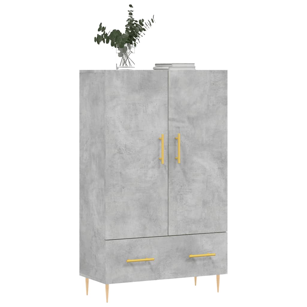Visoka komoda boja betona 69,5 x 31 x 115 cm konstruirano drvo