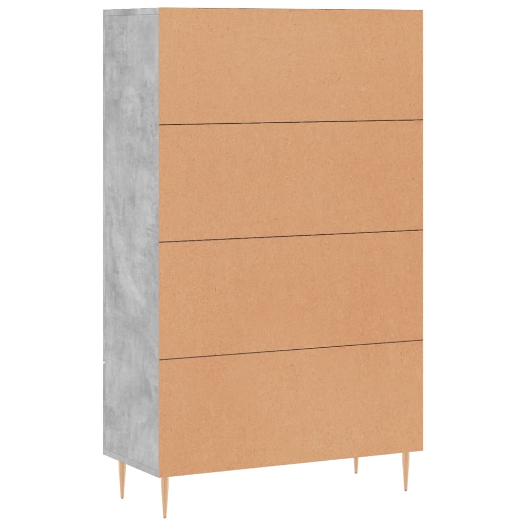Visoka komoda boja betona 69,5 x 31 x 115 cm konstruirano drvo