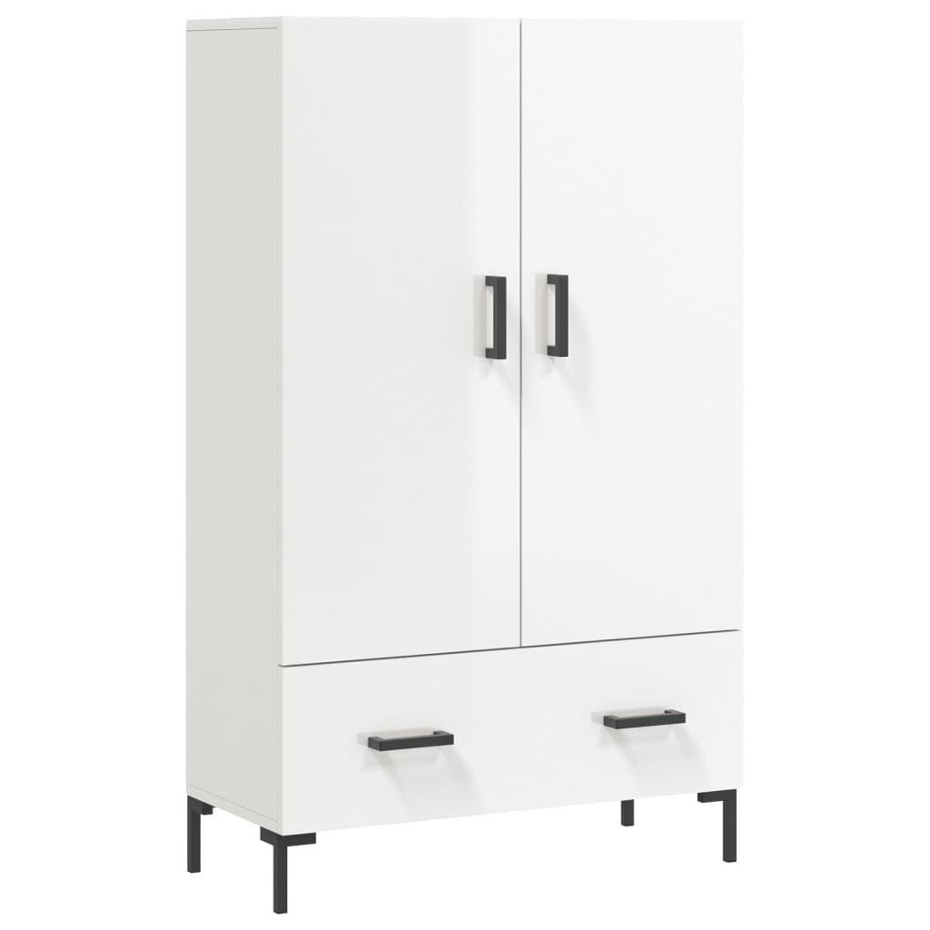 Visoka komoda sjajna bijela 69,5x31x115 cm konstruirano drvo