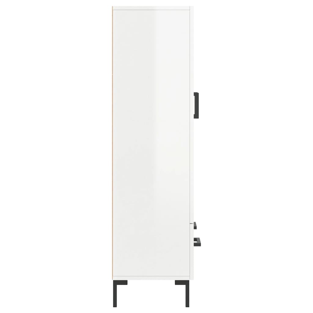 Visoka komoda sjajna bijela 69,5x31x115 cm konstruirano drvo