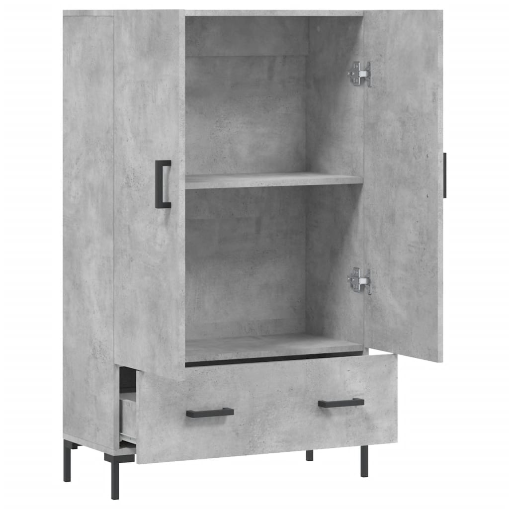 Visoka komoda boja betona 69,5 x 31 x 115 cm konstruirano drvo
