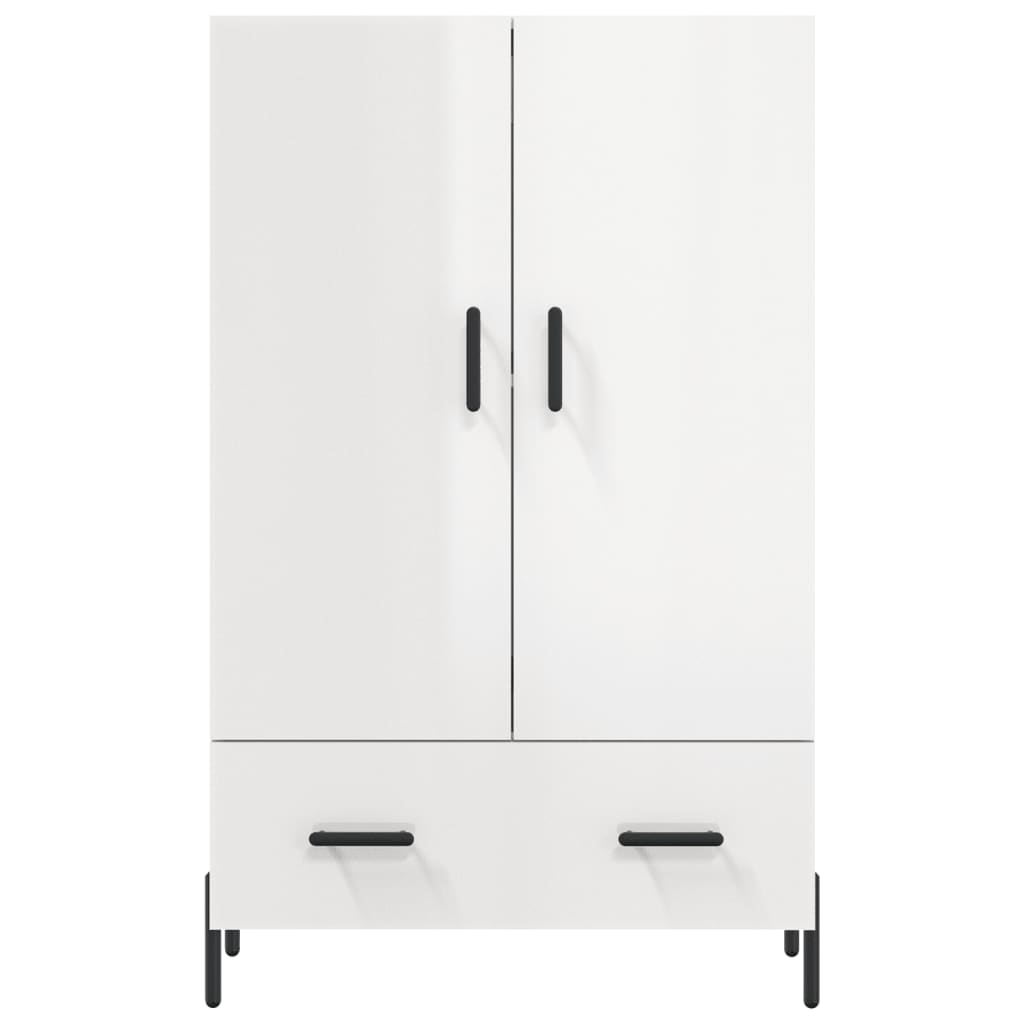 Visoka komoda sjajna bijela 69,5x31x115 cm konstruirano drvo