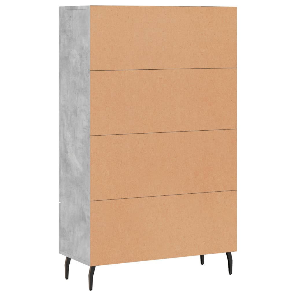Visoka komoda boja betona 69,5 x 31 x 115 cm konstruirano drvo