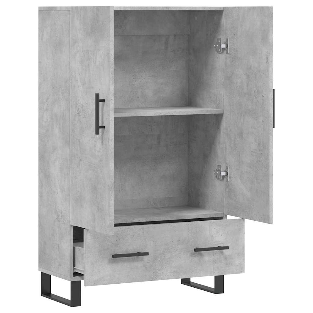 Visoka komoda boja betona 69,5 x 31 x 115 cm konstruirano drvo