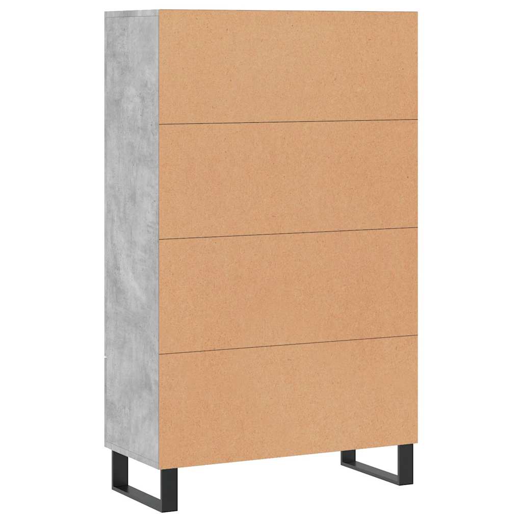 Visoka komoda boja betona 69,5 x 31 x 115 cm konstruirano drvo