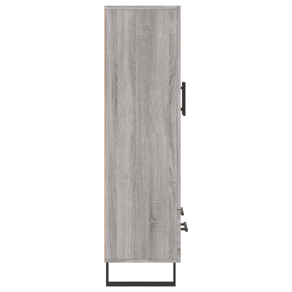 Visoka komoda siva boja hrasta 69,5x31x115 cm konstruirano drvo
