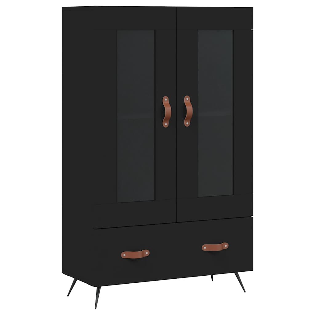 Visoka komoda crna 69,5 x 31 x 115 cm od konstruiranog drva