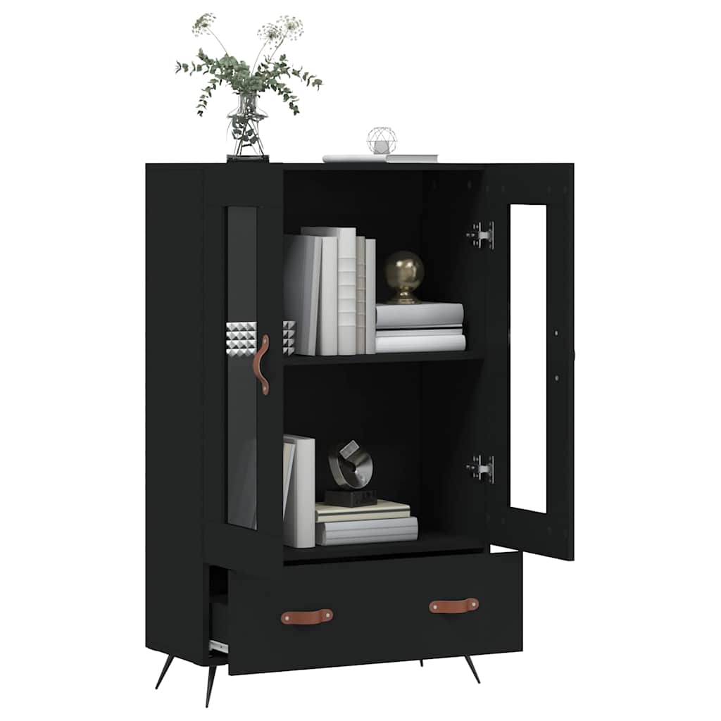 Visoka komoda crna 69,5 x 31 x 115 cm od konstruiranog drva