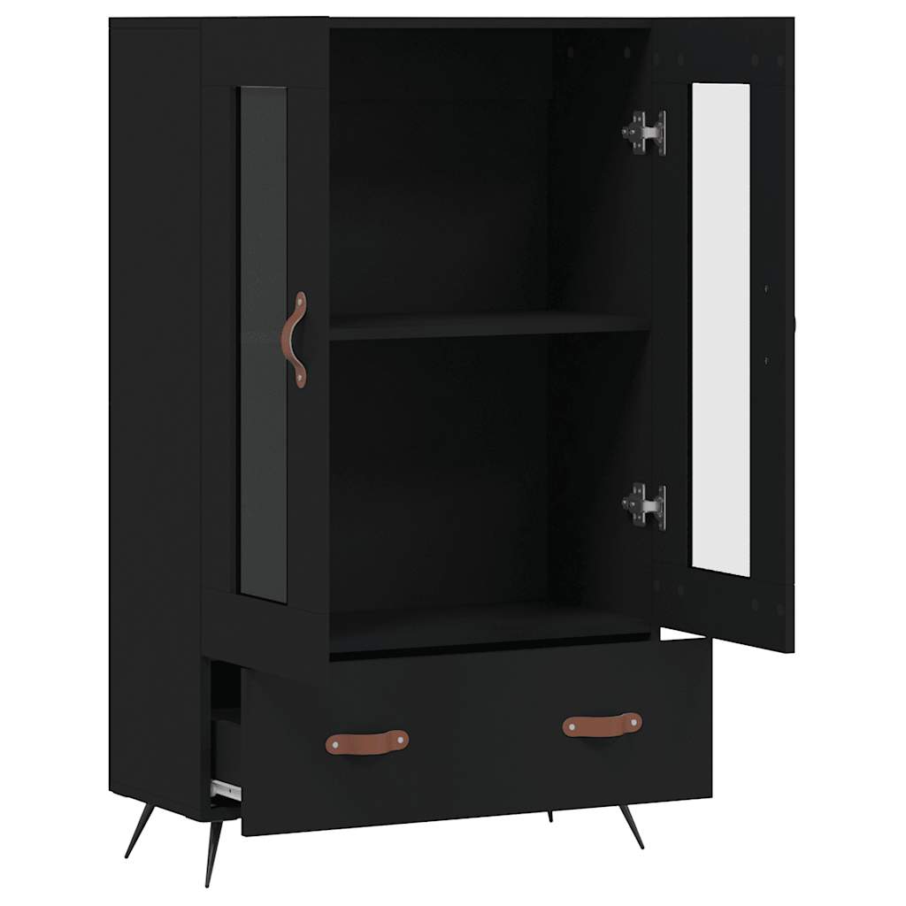 Visoka komoda crna 69,5 x 31 x 115 cm od konstruiranog drva