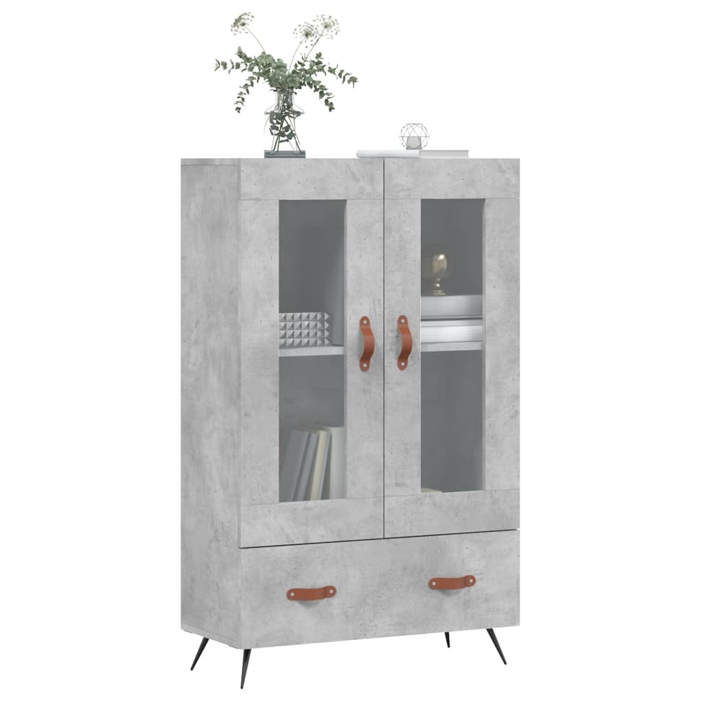 Visoka komoda boja betona 69,5 x 31 x 115 cm konstruirano drvo