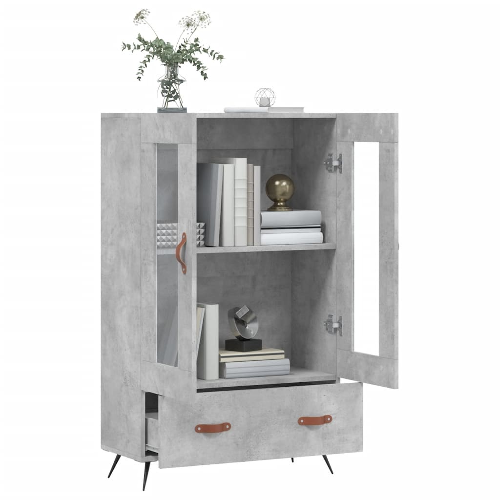 Visoka komoda boja betona 69,5 x 31 x 115 cm konstruirano drvo