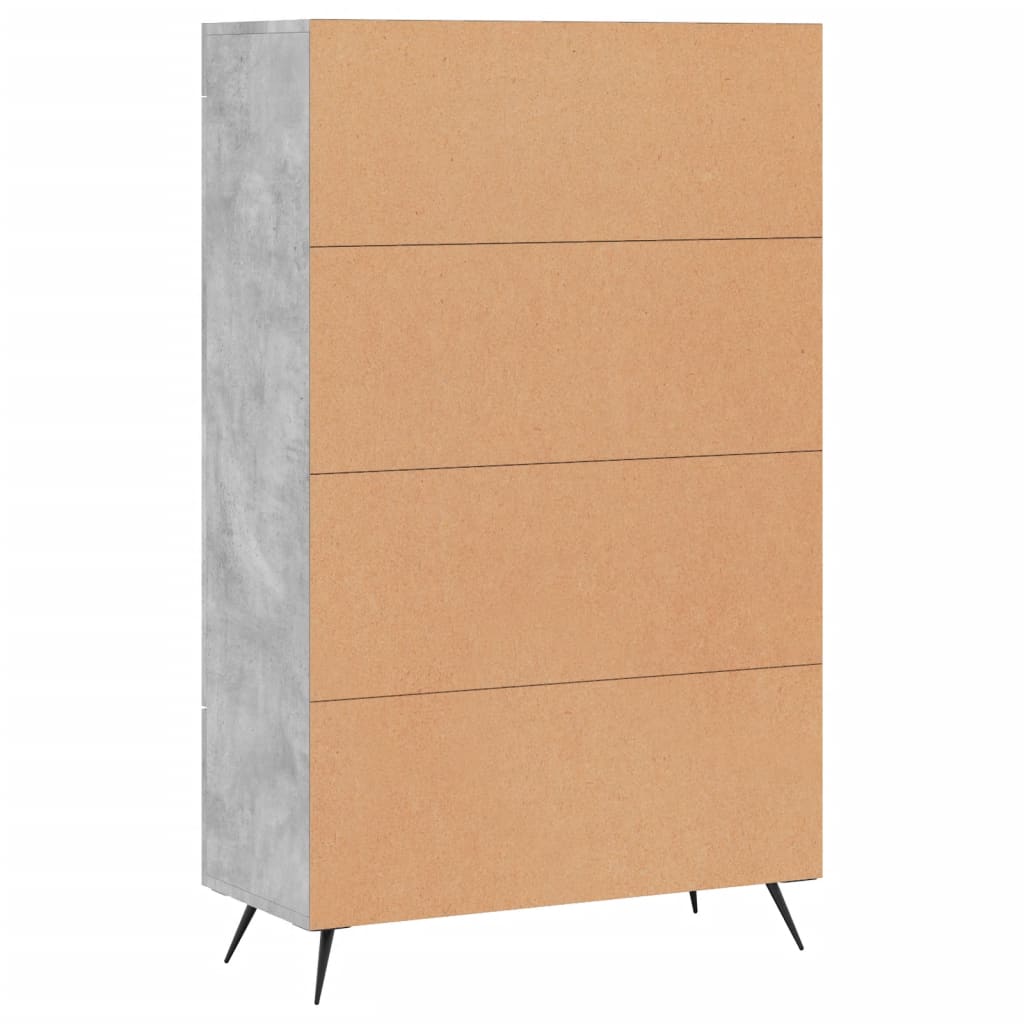 Visoka komoda boja betona 69,5 x 31 x 115 cm konstruirano drvo