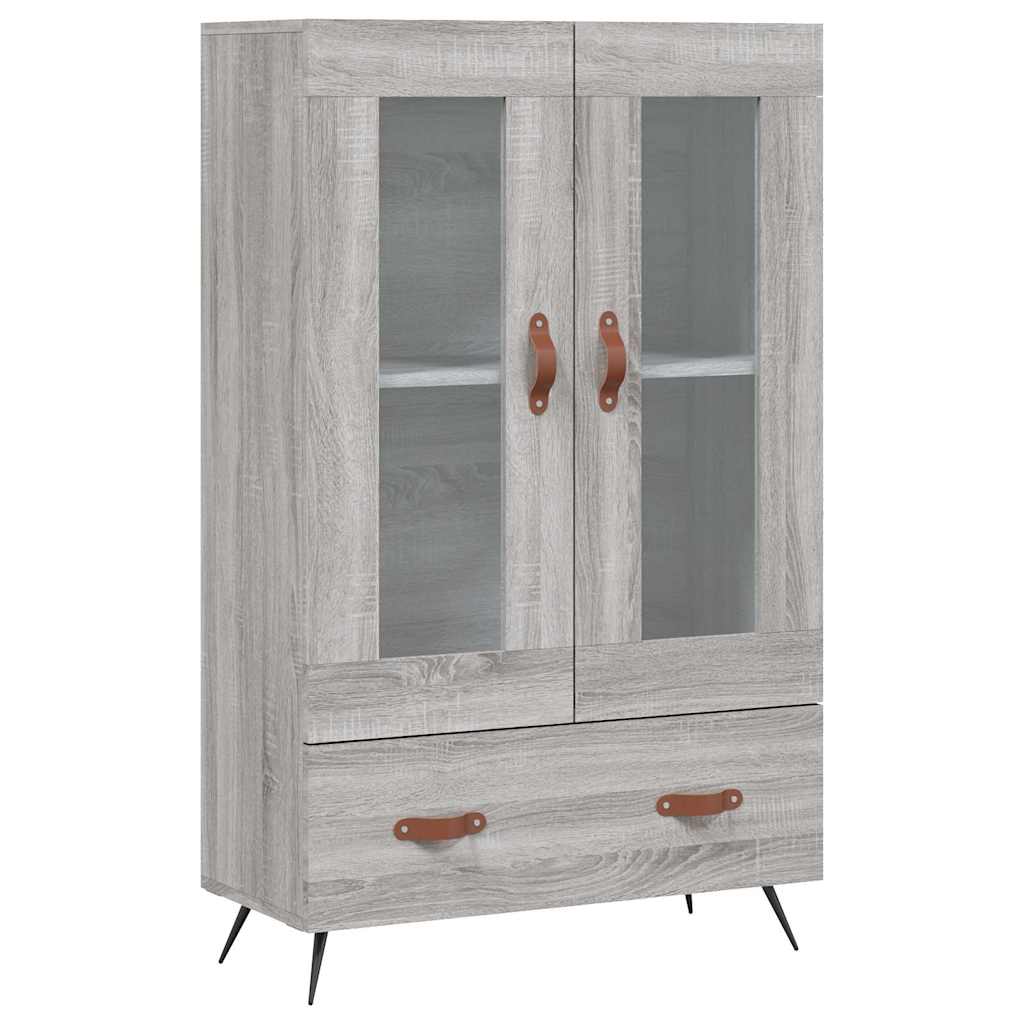 Visoka komoda siva boja hrasta 69,5x31x115 cm konstruirano drvo
