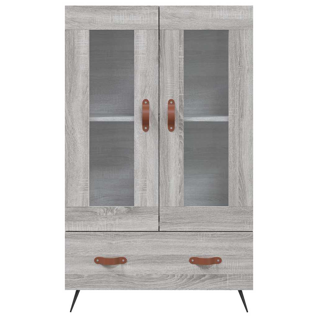 Visoka komoda siva boja hrasta 69,5x31x115 cm konstruirano drvo