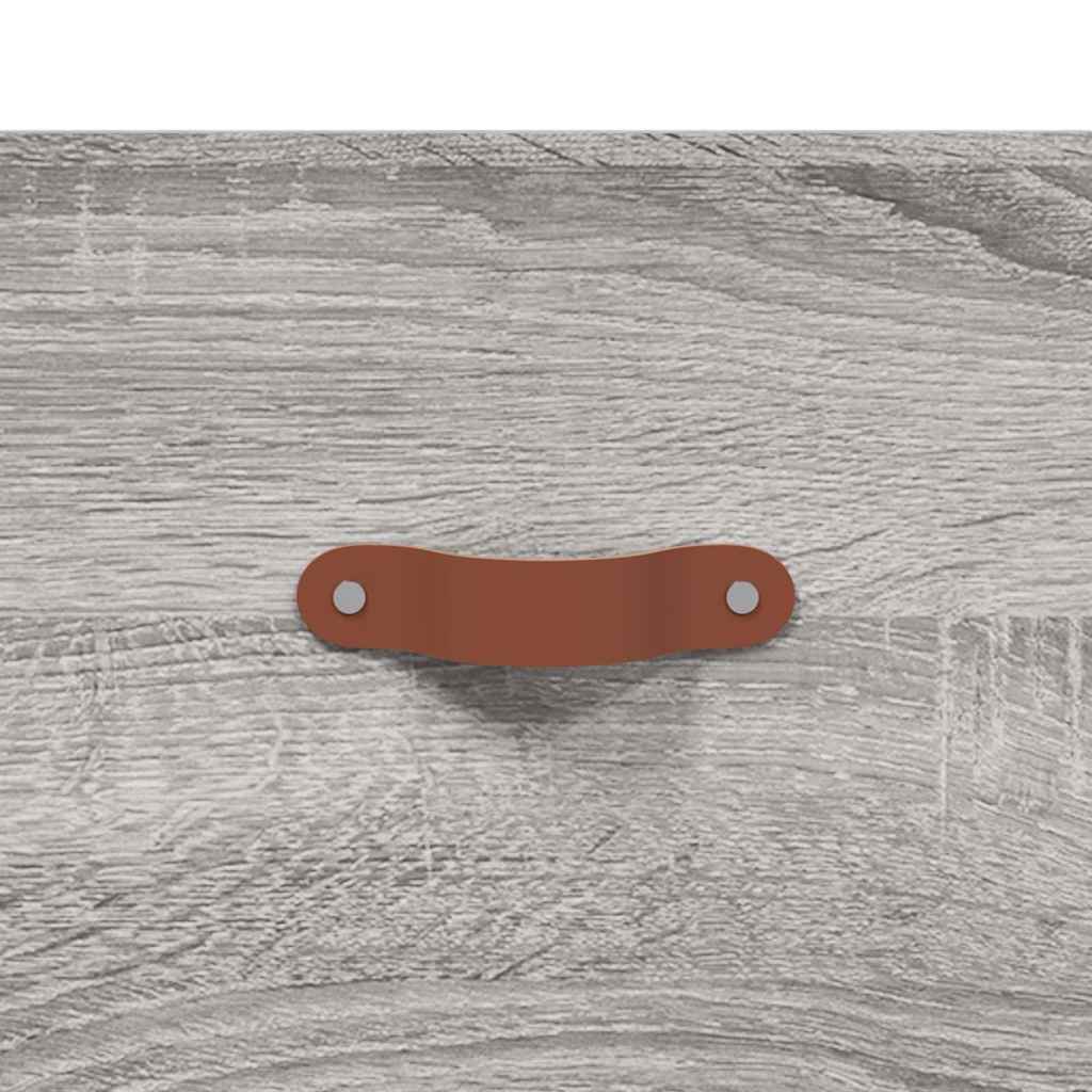 Visoka komoda siva boja hrasta 69,5x31x115 cm konstruirano drvo